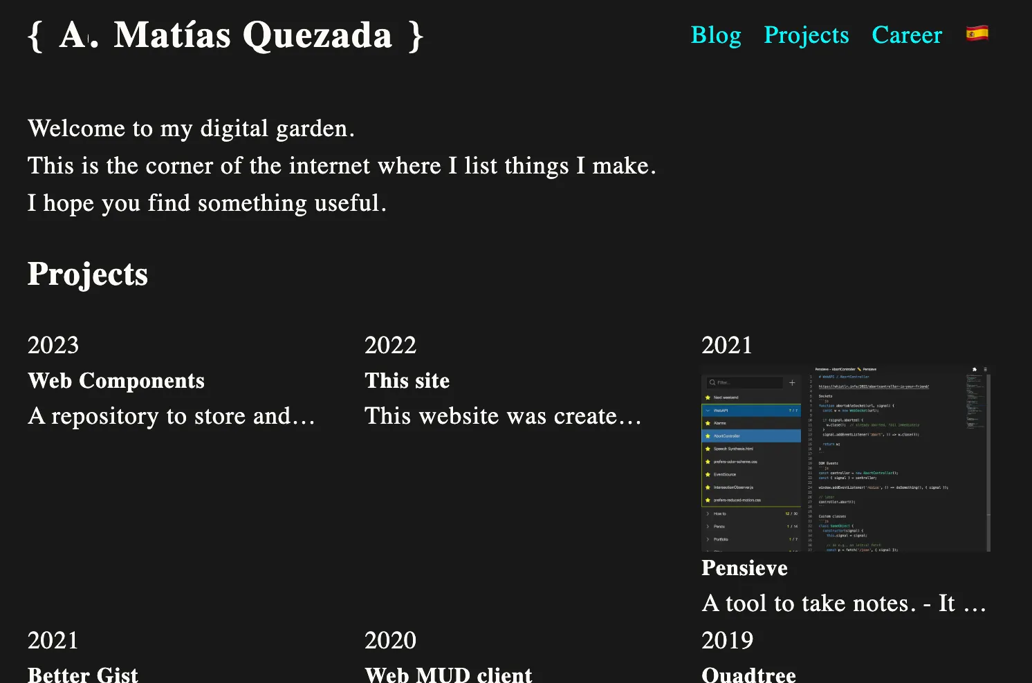 Screenshot of this same website