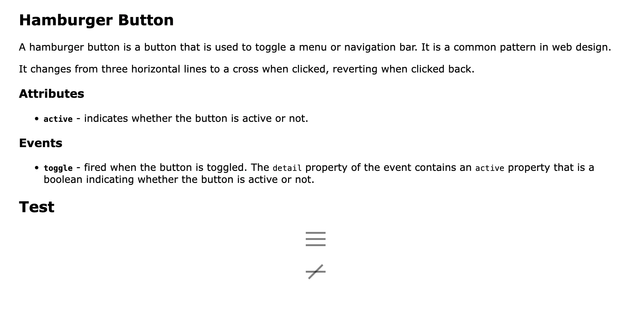 Demo and documentation for the Hambuerger Button Web Component